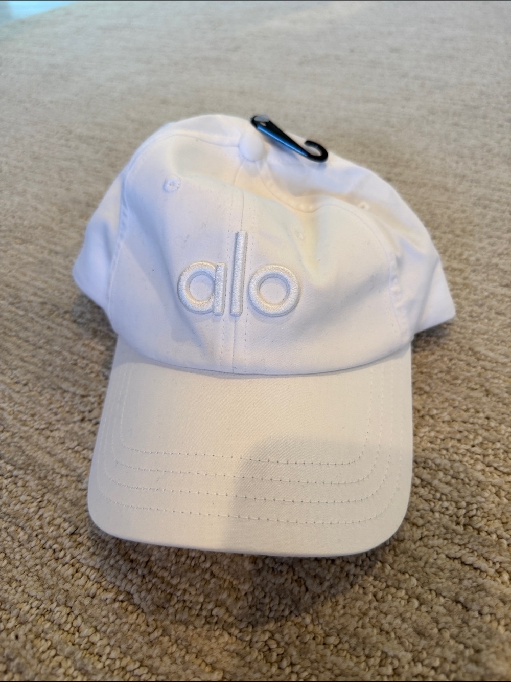 ALO Yoga White Baseball Cap with Embroidered Logo